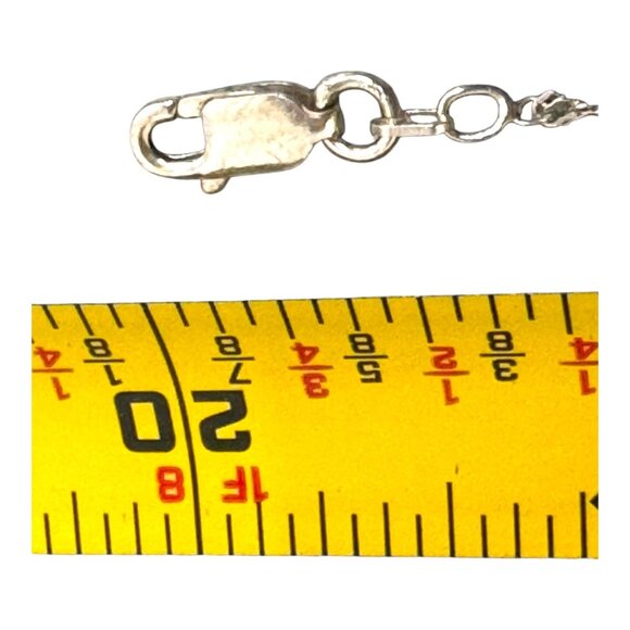 Sterling Silver Vintage Estate Dried Flower Resin Pendant Necklace Chain 20" - Picture 5 of 8